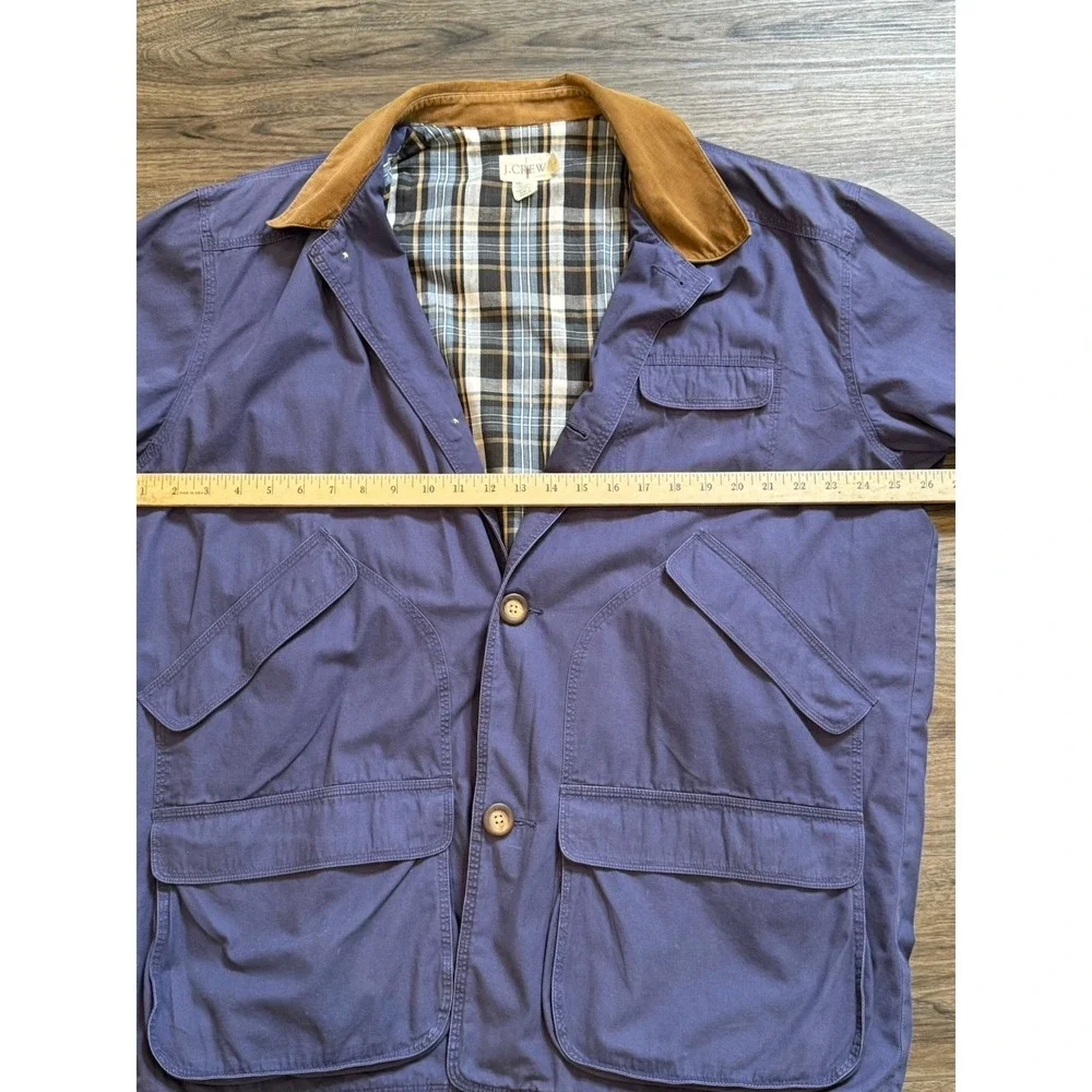 Vintage J Crew Chore Coat L Navy Barn‎ Jacket Flannel Corduroy Collar Americana